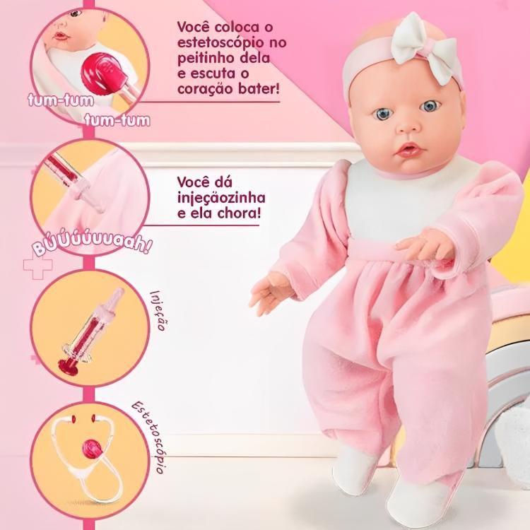 Boneca Bebê Jensen Check Me Com Acessórios Medicos 5433 Roma